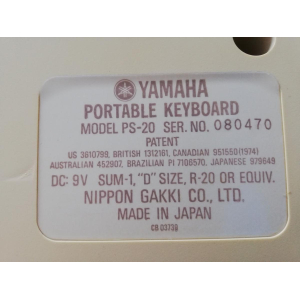 Piano synthétiseur portable Yamaha Keyboard PS 20