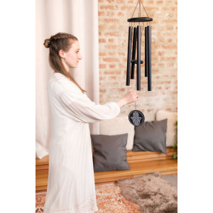 Chimes Sonic Energy Hamsa 36", Black