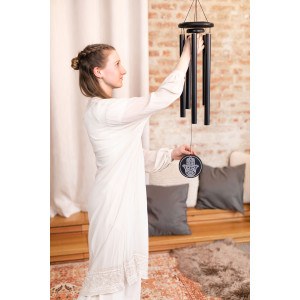 Chimes Sonic Energy Hamsa 36", Noir