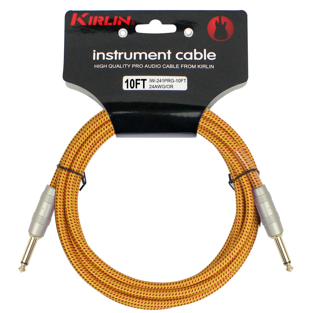 Kirlin 3m Guitar Cable Jack Jack Orange