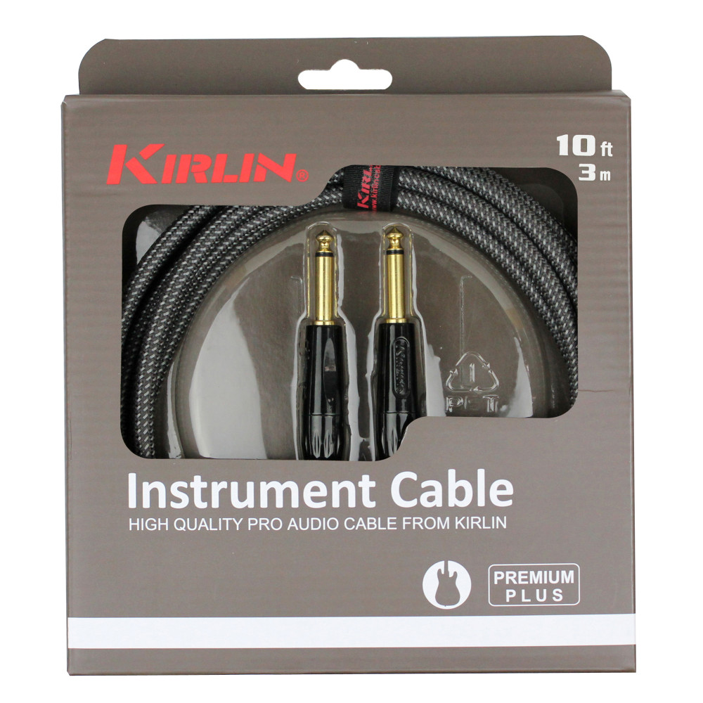 Cable de guitarra Kirlin 3 m Jack-Jack gris