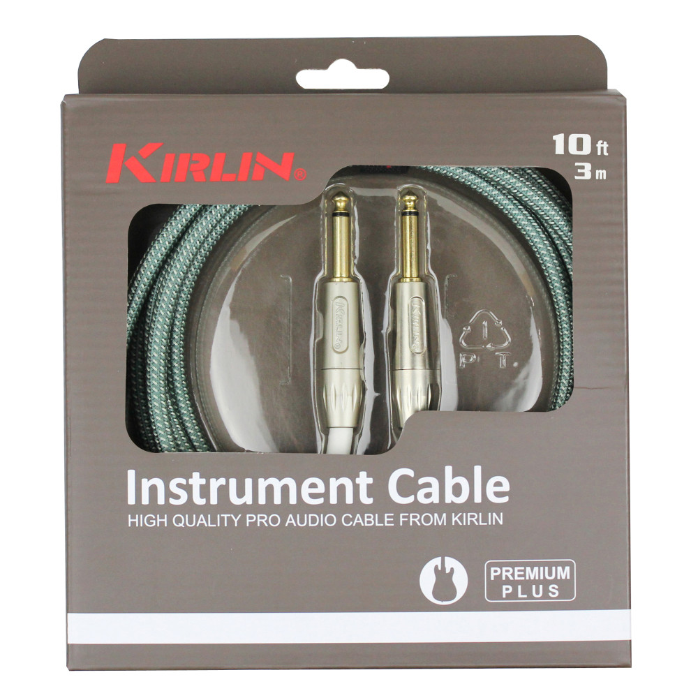 Kirlin 3m Guitar Cable Jack to Jack Olive