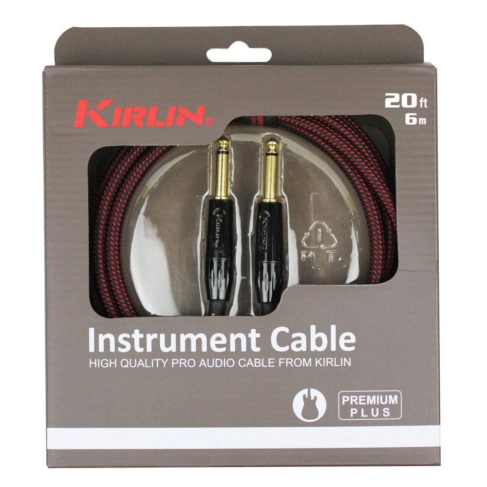 Kirlin Guitar Cable 6m Jack Jack Black/r