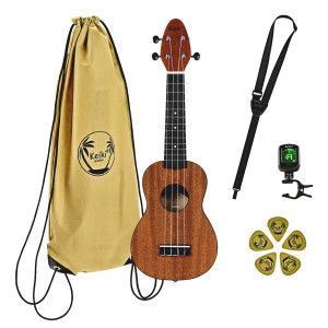 Pack de ukelele soprano Keiki caoba LH