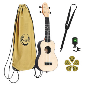 Pack Ukulele Soprano Keiki Erable Lh