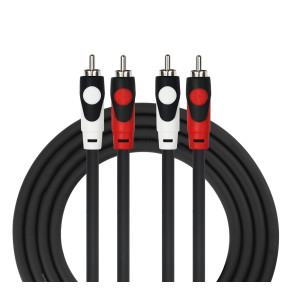 Cable de parche Kirlin 2xRCA-2xRCA 1 m negro