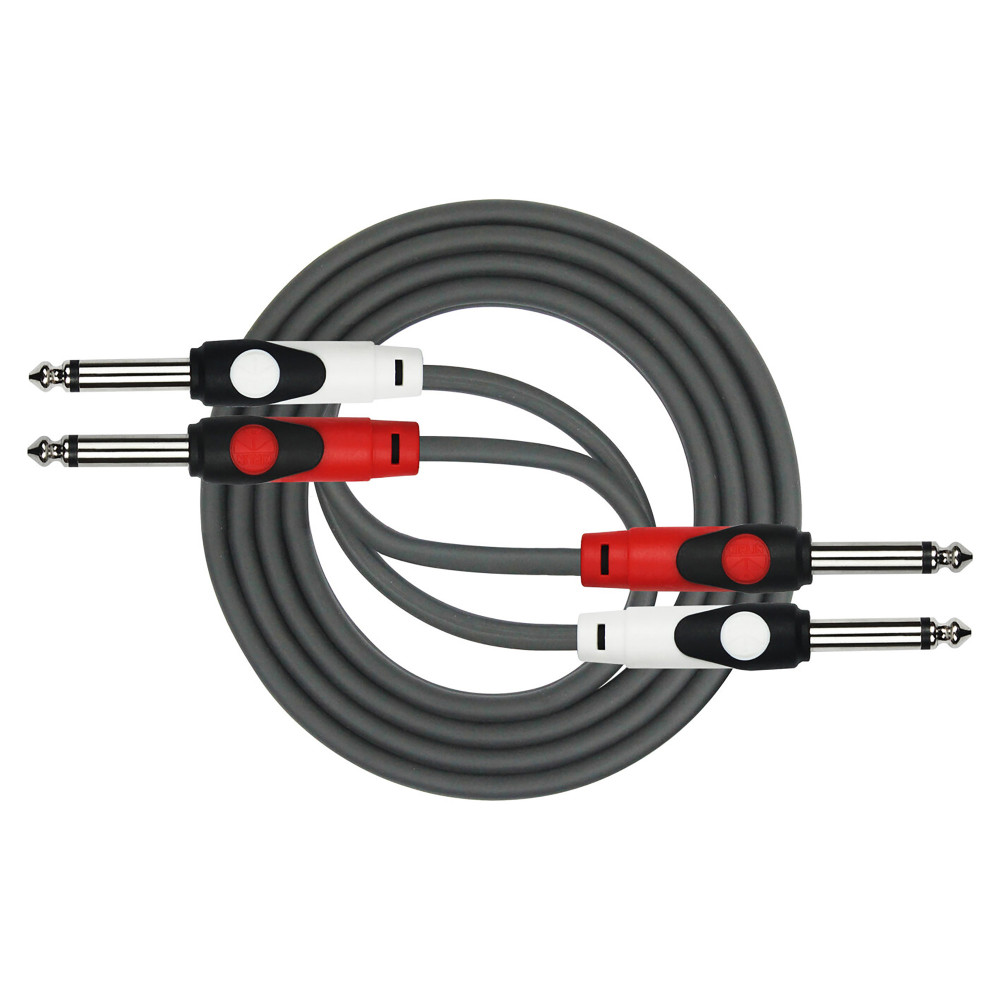 Kirlin 2xJack 1m Black Patch Cable