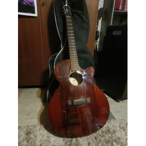 The Cort Myrtlewood SFX is a stunning acoustic-electric guitar with a unique tonewood construction. It features a solid Myrtlewo