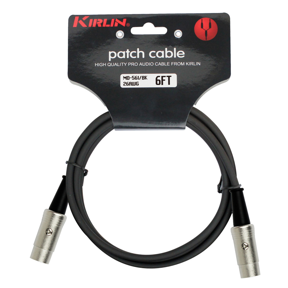 Kirlin 6m Black MIDI Cable