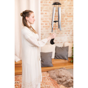 Chimes Sonic Energy Moon 32", Silver