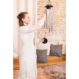 Chimes Sonic Energy Moon 32", Argent