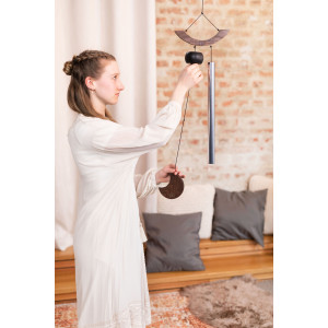 Chimes Sonic Energy Moon 35", Argent