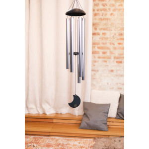 Chimes Sonic Energy Moon 44", Silver