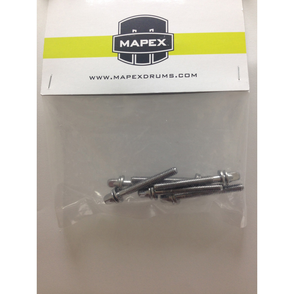 Mapex Pack of 6 Long Tension Rods, 45 mm