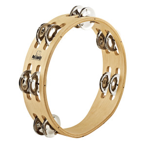Nino Wooden Tambourine 8"/2 Rows