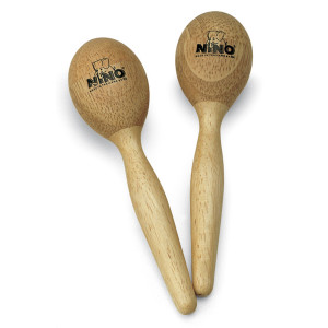 Maracas de niño de madera ovaladas pequeñas