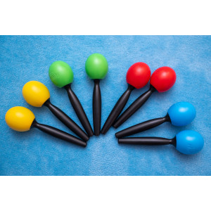 Maracas Nino de plástico redondas medianas amarillas