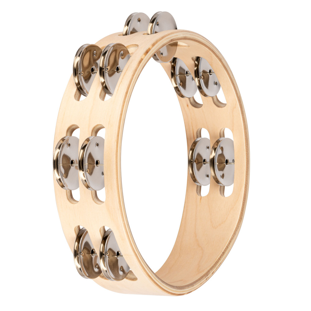 Nino Wooden Tambourine 8"/2 Rows