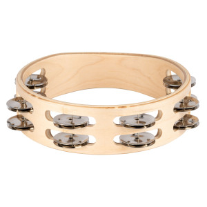 Nino Wooden Tambourine 8"/2 Rows