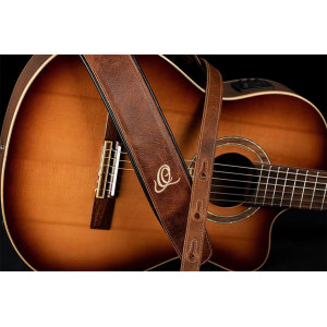 Ortega Guitar Strap Leather Desert Sand