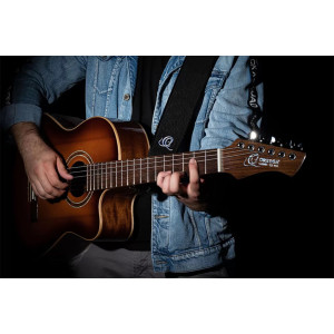 Ortega Guitar Strap Byz. Black Leather