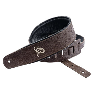 Ortega Guitar Strap Leather Byz. Cocoa