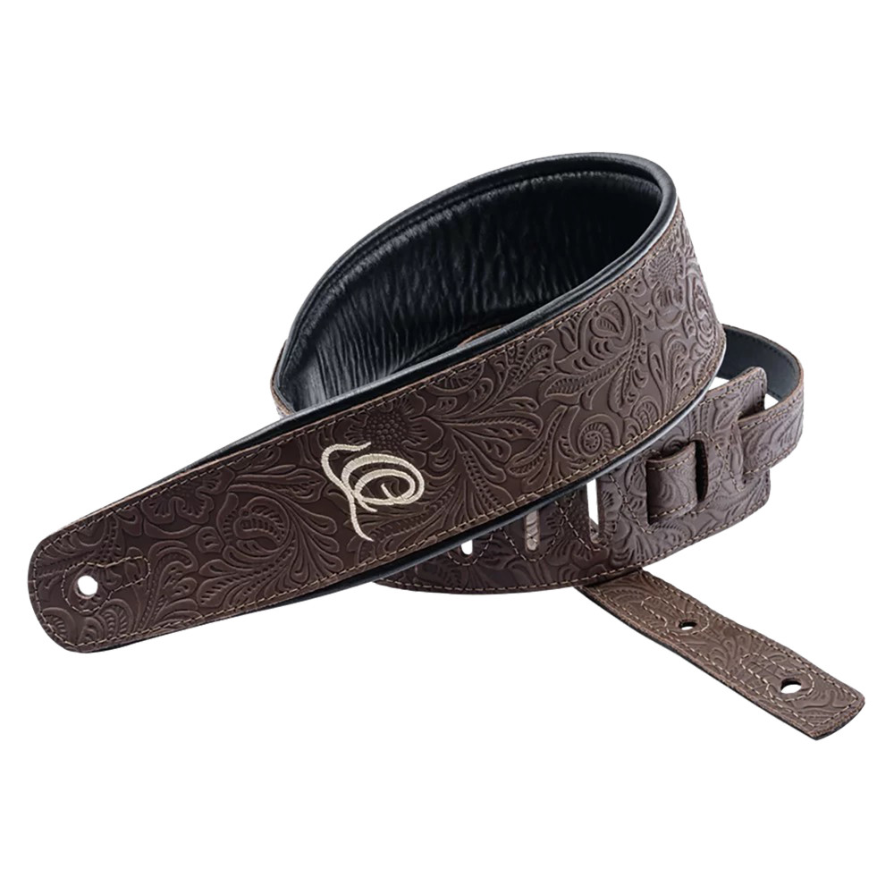 Ortega Guitar Strap Leather Byz. Cocoa