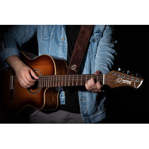 Ortega Vintage Brown Leather Guitar Strap