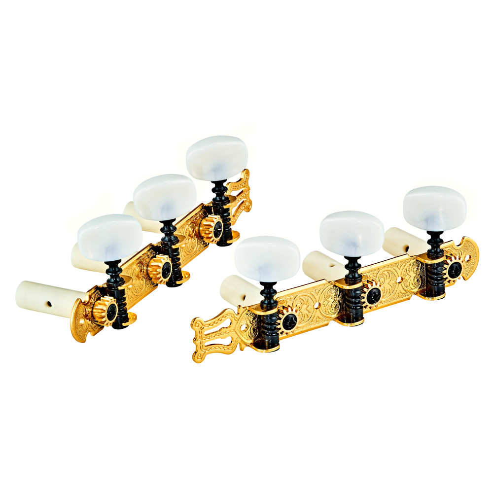 Ortega Standard Mechanical Tuning Pegs Gold/White