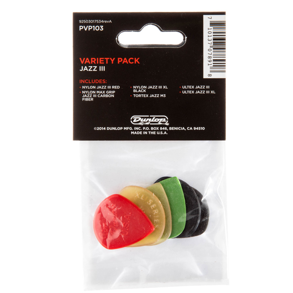 Sachet Variety Pack 6 Jazz III Picks