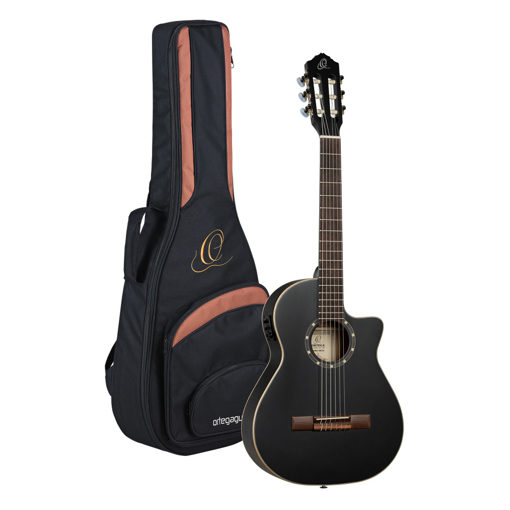 Guitarra 3/4 Ortega R125 de abeto, EQ, negro