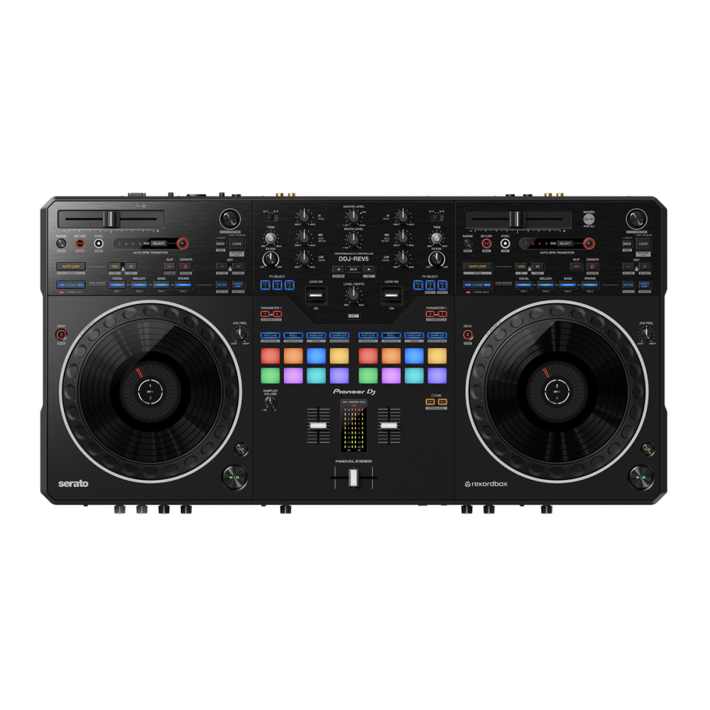 Pioneer DJ DDJ-REV5 is a professional DJ controller designed for creative mixing and performance. With its intuitive layout and