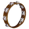 Meinl Brown Wood Tambourine 2 Row Aluminum Jingles