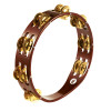 Meinl Brown Wood Tambourine 2 Cymbals Brass