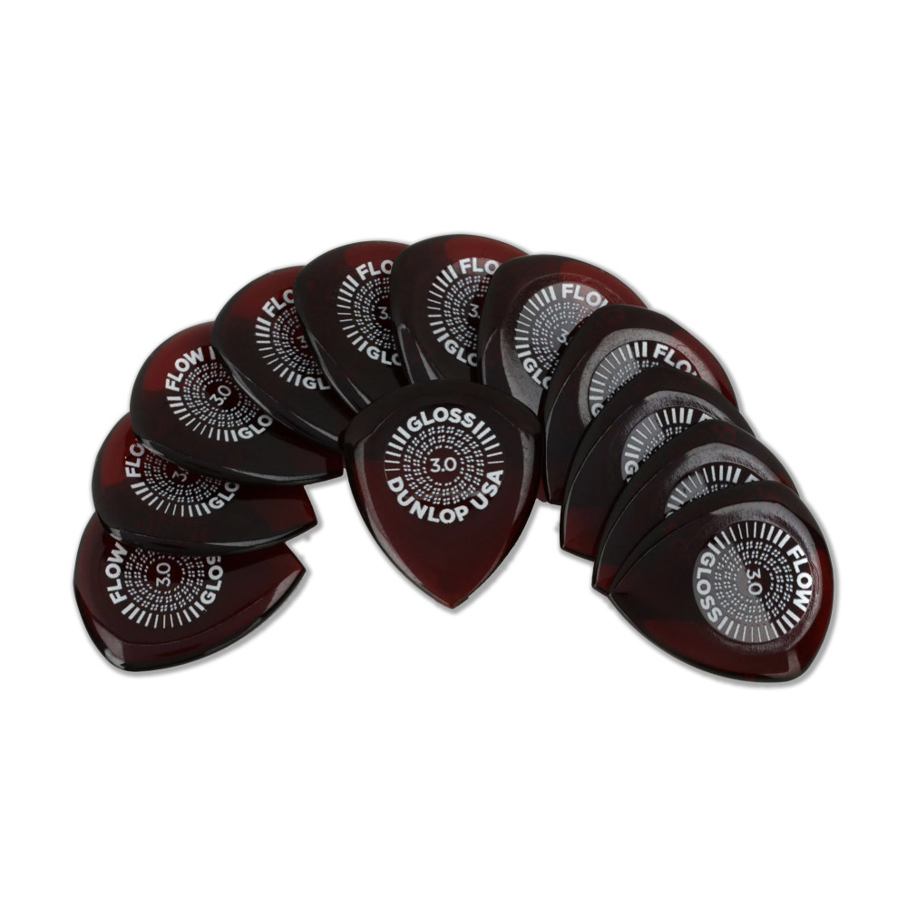 Pack of 12 Dunlop Flow Gloss 3 Picks