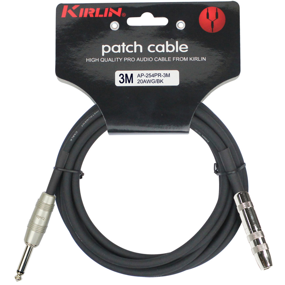 Cable alargador Kirlin 6,35 mm 3 m negro
