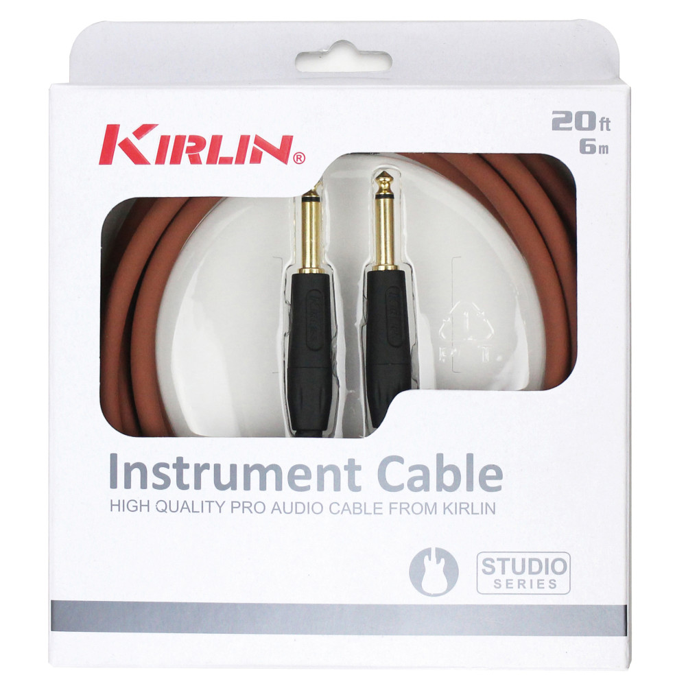 Cable Guitare Kirlin 6m Jack Jack Marron