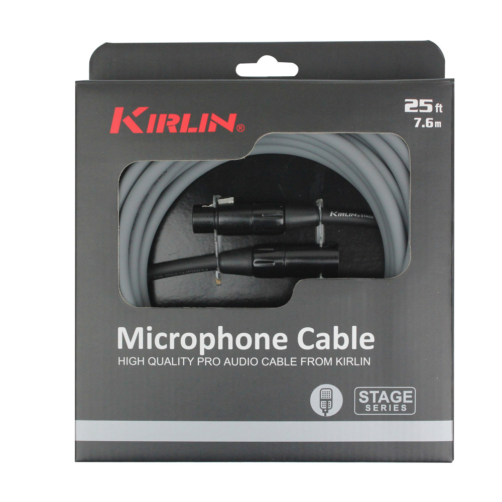 Cable micro Kirlin 6 m XLR M-XLR F gris