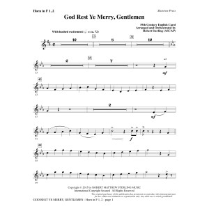 God Rest Ye Merry, Gentlemen - F Horn 1 & 2