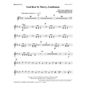 God Rest Ye Merry, Gentlemen - F Horn 3 & 4