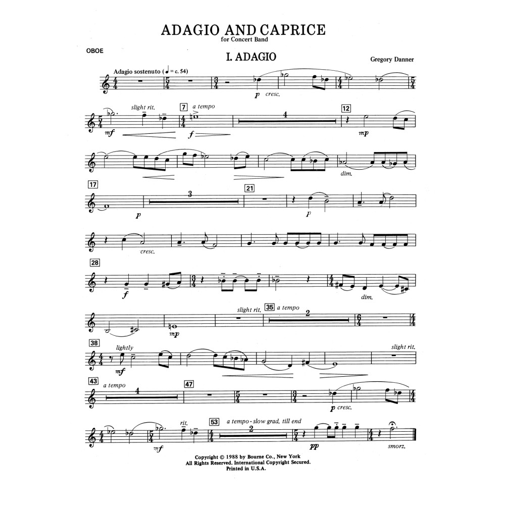 Adagio and Caprice - Oboe