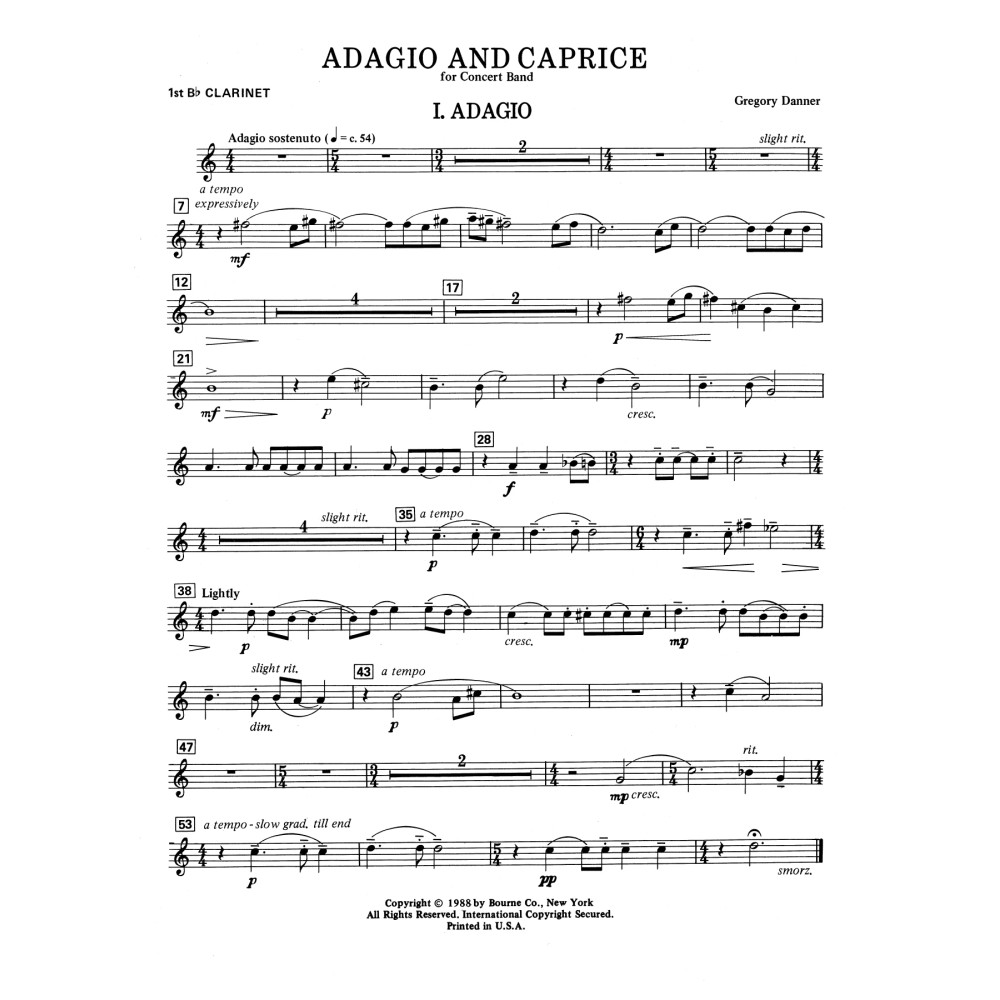 Adagio and Caprice - 1st Bb Clarinet