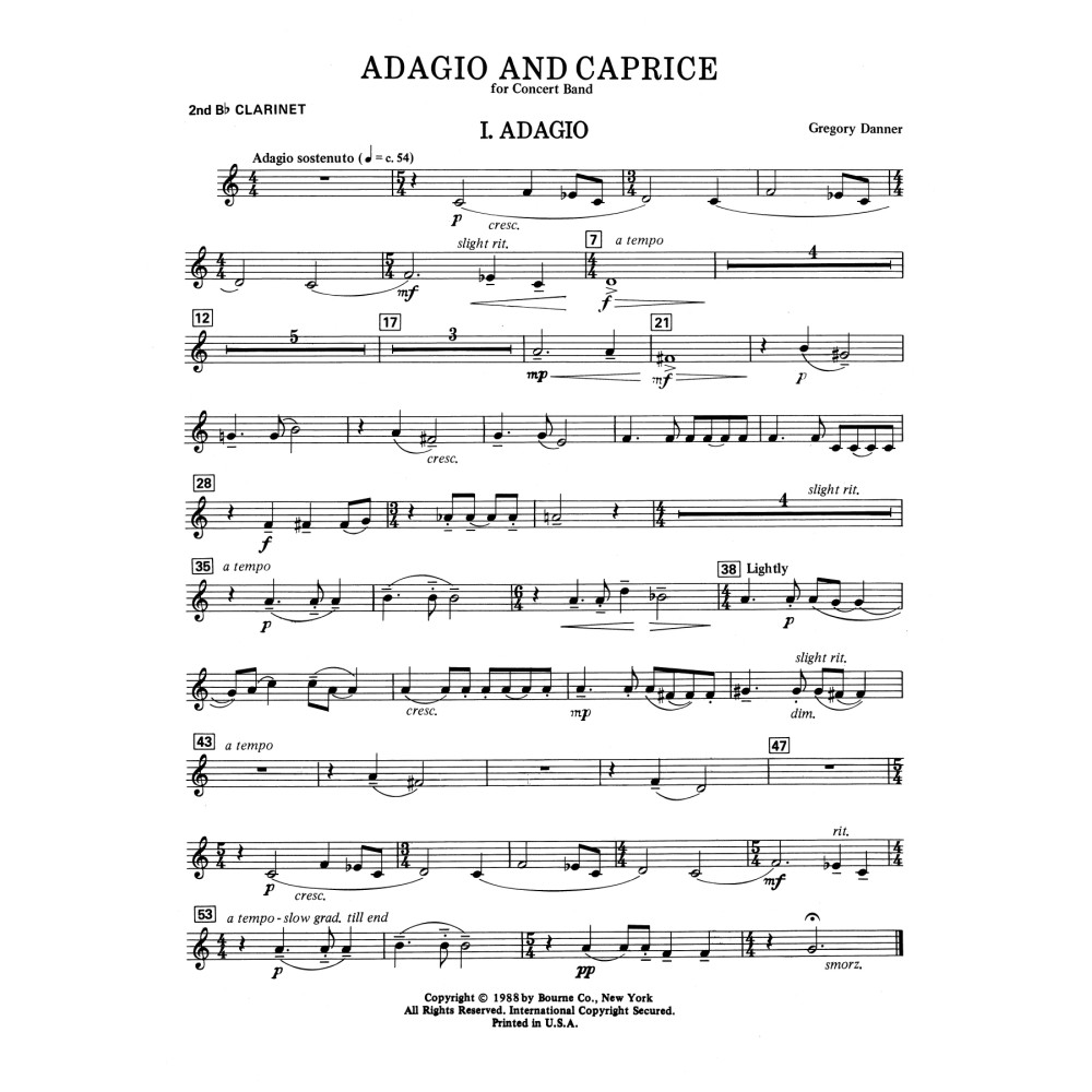 Adagio and Caprice - 2nd Bb Clarinet
