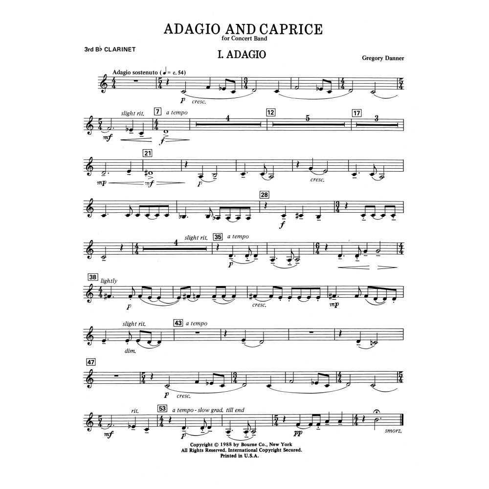 Adagio and Caprice - 3rd Bb Clarinet