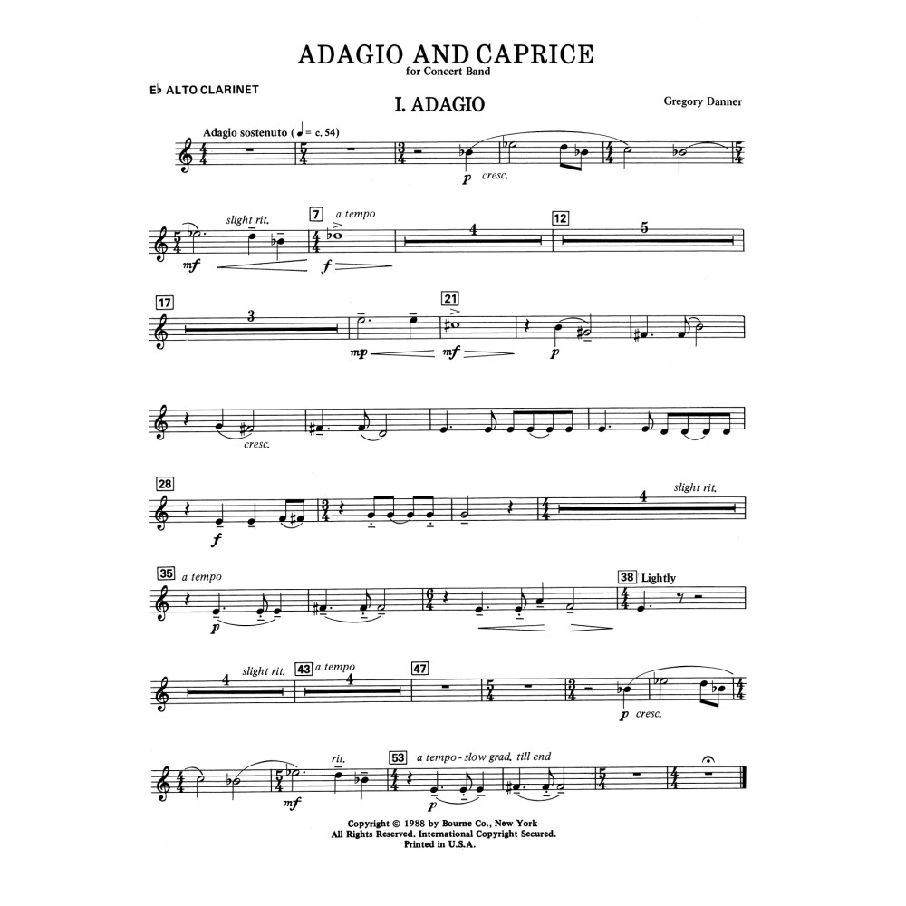 Adagio and Caprice - Eb Alto Clarinet