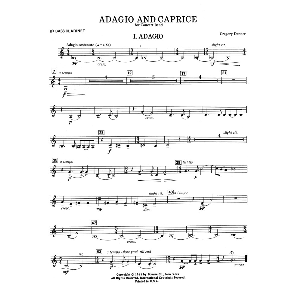 Adagio and Caprice - Bb Bass Clarinet