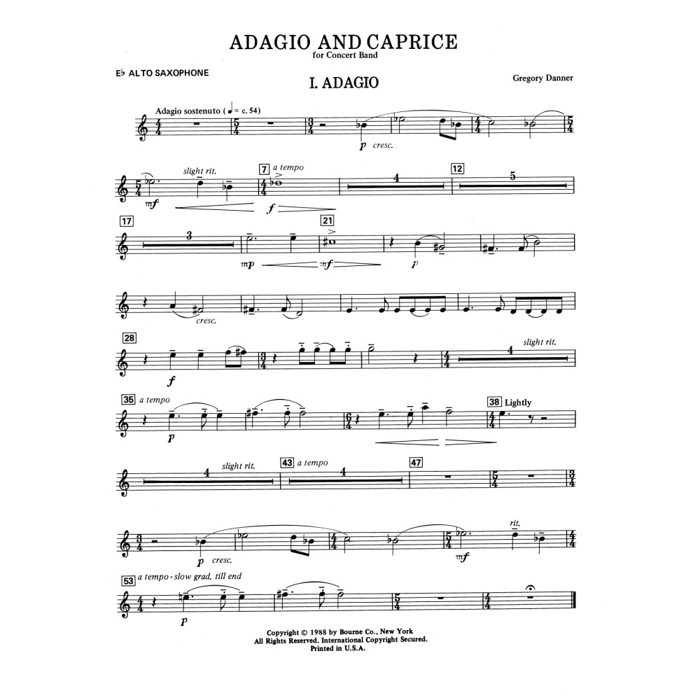 Adagio and Caprice - Eb Alto Sax