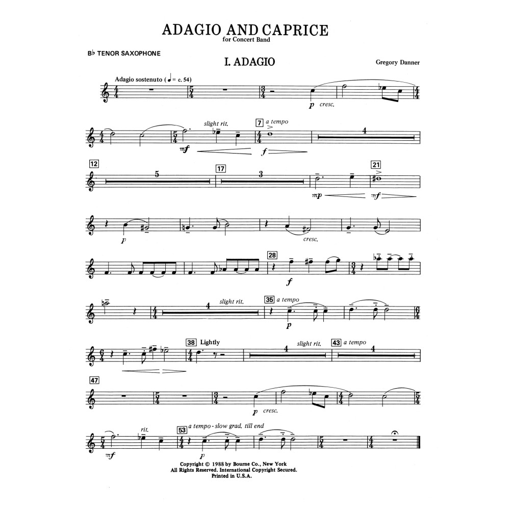 Adagio and Caprice - Bb Tenor Sax