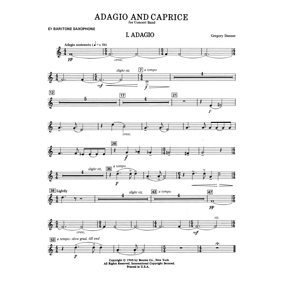 Adagio and Caprice - Eb Baritone Sax