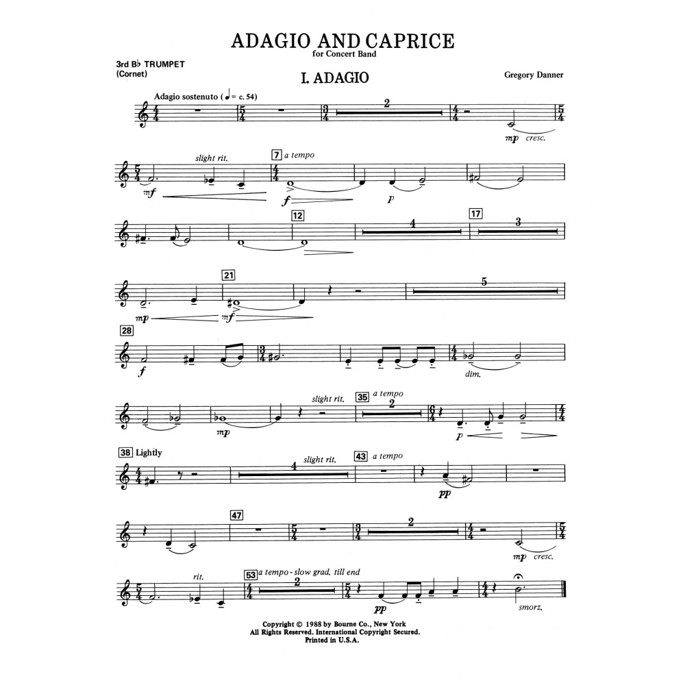 Adagio and Caprice - 3rd Bb Trumpet